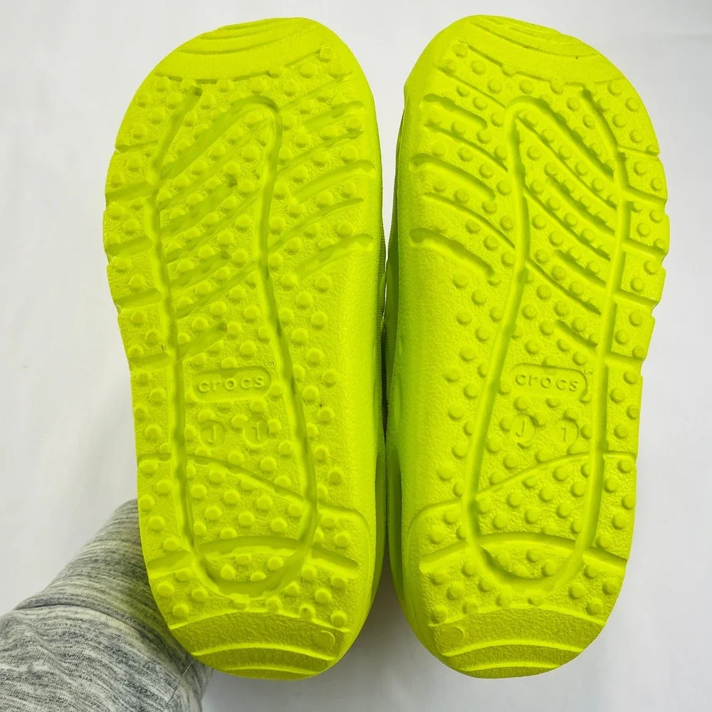 NWT Crocs Swiftwater Splash Water Shoe Kids J1 Lime Green Orange Beach Summer